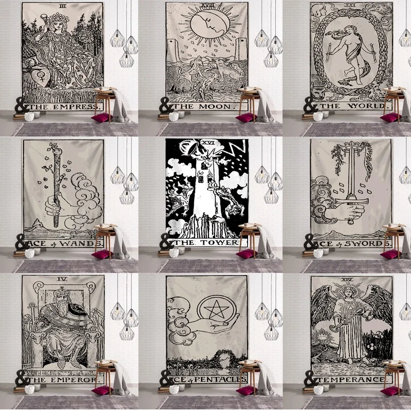 

Faroot Tarot Card Tapestry Wall Hanging Divination Bedspread Cover Beach Mat