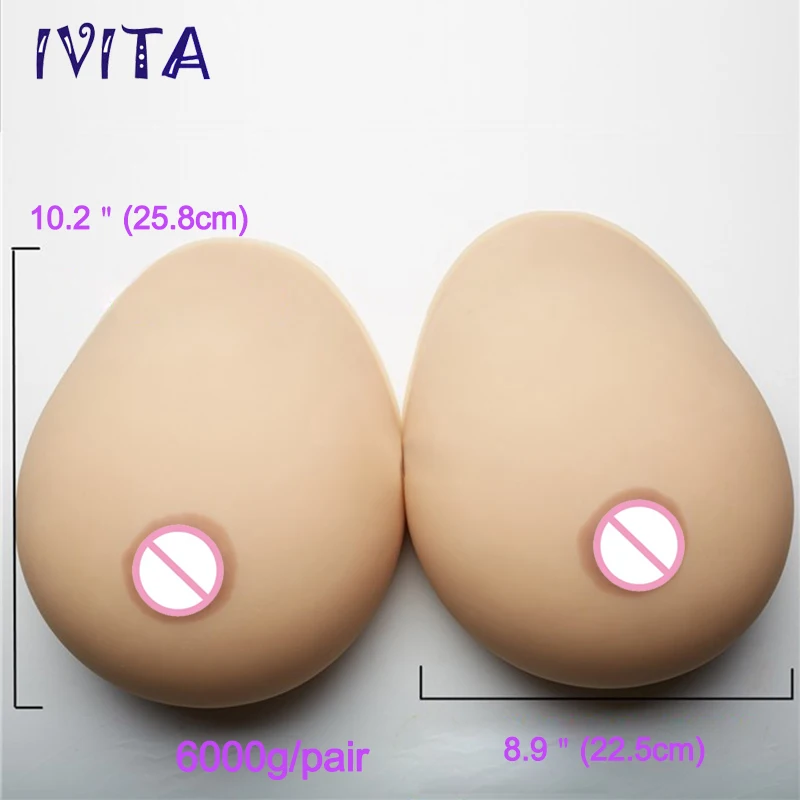 IVITA 6000g Suntan Simulation Huge Crossdress Silicone Breast Forms False Boobs Enhancer