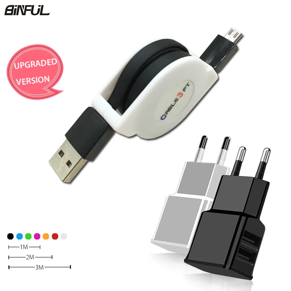Выдвижной Кабель Micro USB для Xiaomi Redmi Note 5/S2/5a/5 Plus 1/2/3 метров кабель зарядки двойное
