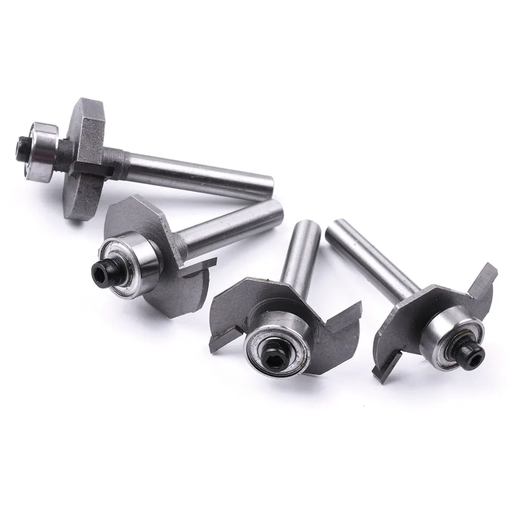 

4Pcs/Set 1/4 Inch Shank T-Slot Milling Cutters Tungsten Steel Groove width 1/8 5/16 3/32 5/32 For CNC Engraving Trimmer Machine