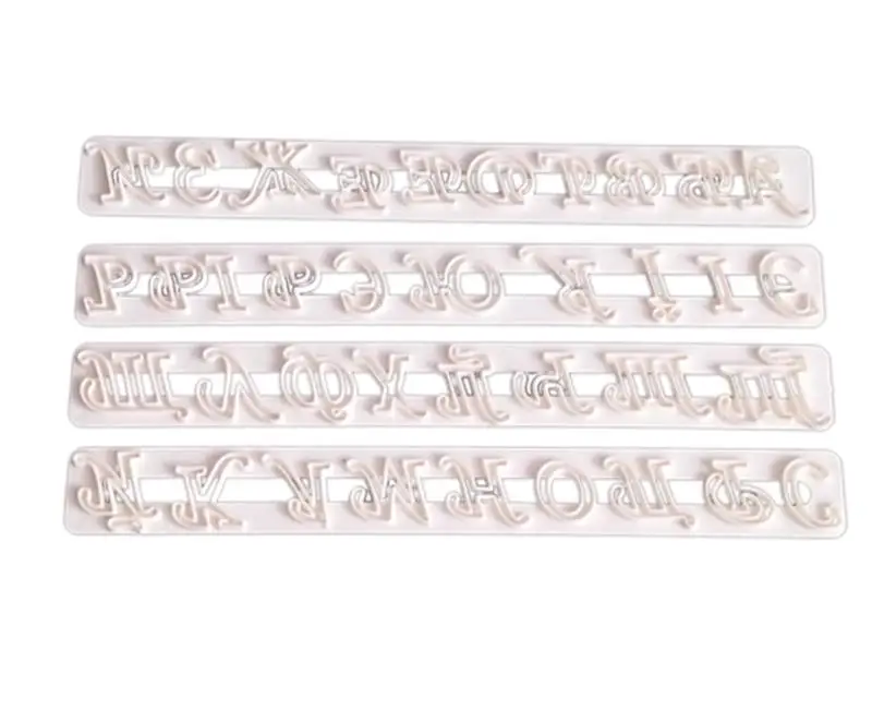 

4PCS DIY Cookie Cutter Creative Russian Alphabet Shape Cookie Cutter Mold Embossed Molds DIY Baking Tools For Fondant Cake Candy