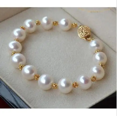

Hot selling free shipping******** CHARMING 10-11 MM ROUND SOUTH SEA GENUINE PEARL BRACELET 14KT