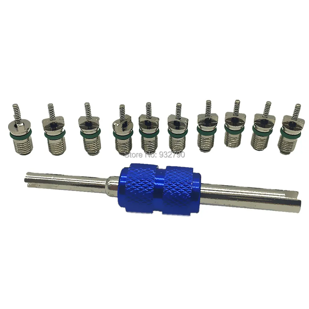 

10pc Car Truck Tire Tyre Valve Stem Core Valve Cores With Valve Core Remover Tool Tyre Valve Core Remover Removal 2 Way Tool Key