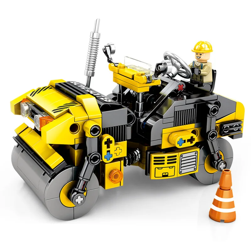 

235PCS Legoingly Compatible Technic Educational Building Blocks Toys For Kids Sembo 701201 City Vehicle Road Roller Small Bricks