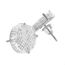 Новинка,, фабричные высококачественные серьги в стиле хип-хоп с закругленными краями и фианитами для мужчин/женщин