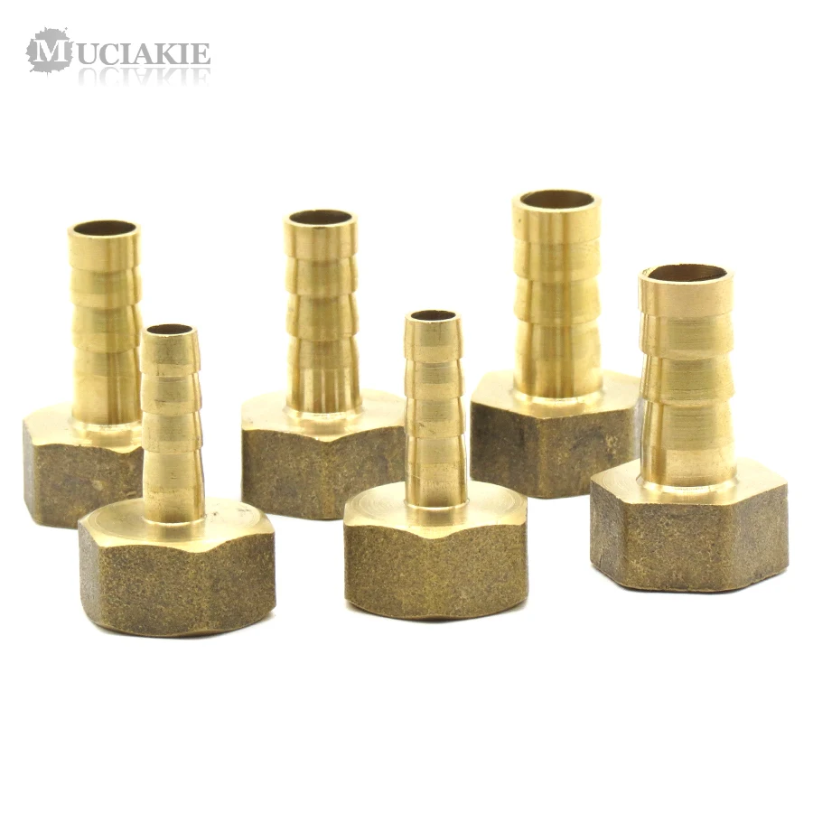 

MUCIAKIE 3/8'' BSP Female Thread to 6mm 8mm 10mm Barb Water Gas Oil Connector Tail Copper Adapter Joint Coupler Connecter