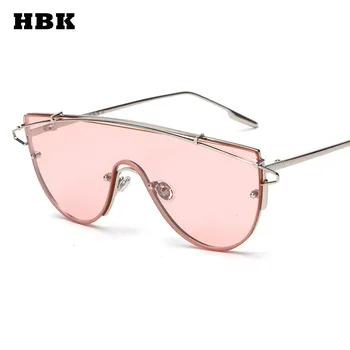 

New fashion brand one piece lens sunglasses women metal vintage oversized tinted sunglasses mirror male female pink yellow Cool