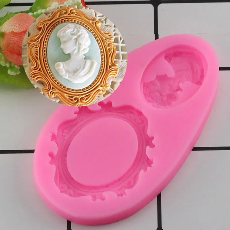 

Mujiang Mirror Frame Silicone Molds Cupcake Fondant Cake Decorating Tools Chocolate Candy Fimo Clay Molds Kitchen Accessories
