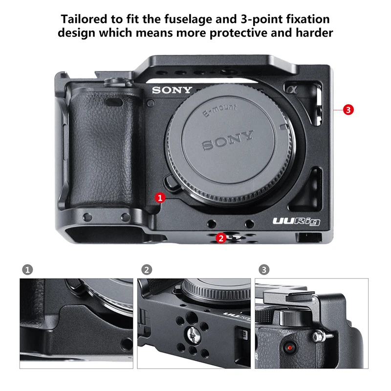UUrig R008 A6400 Vlog клетка чехол Vlogging металлический для Sony с холодным башмаком микрофона