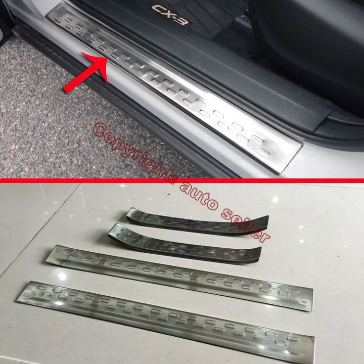 Stainless Steel door sill Protectors For Mazda CX 3 2015 2016 2017in