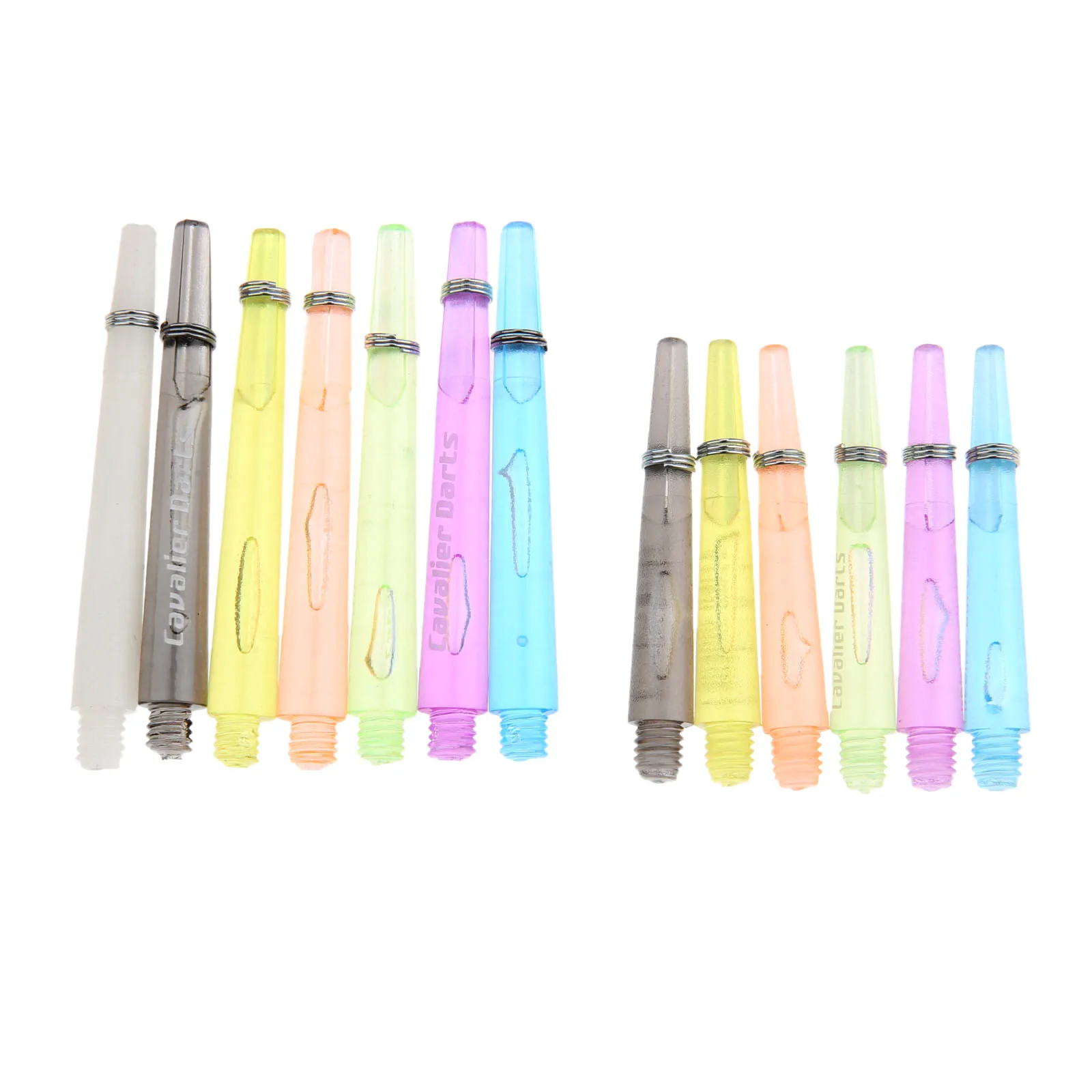 12pcs 45mm/35mm Steel Soft Tip Dart Accessories Transparent 2BA 4.5mm Screw Thread Plastic Dart Shafts + Stainless Steel O Rings
