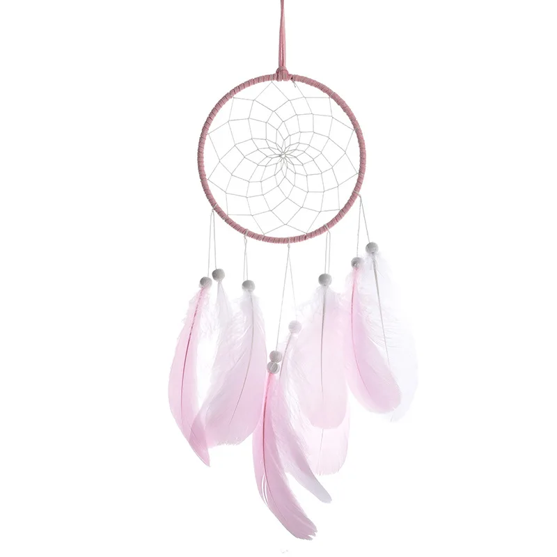 Home decoration girl heart room pendant simple dream catcher small night light handmade lovely birthday gift Wedding decoration - Цвет: pink-no light