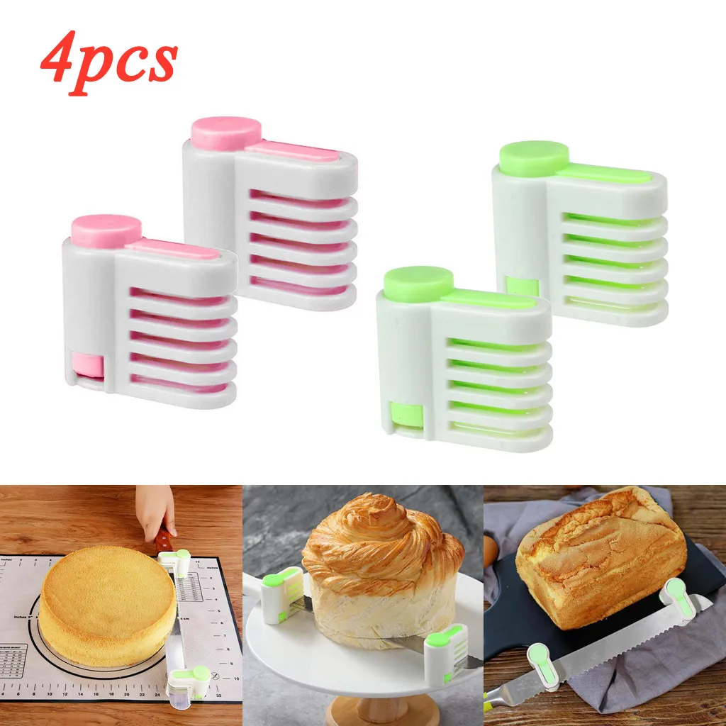 

4 Pcs Even Cake Slicing Leveler Bread Cutter Durable Baking Kitchen Tools