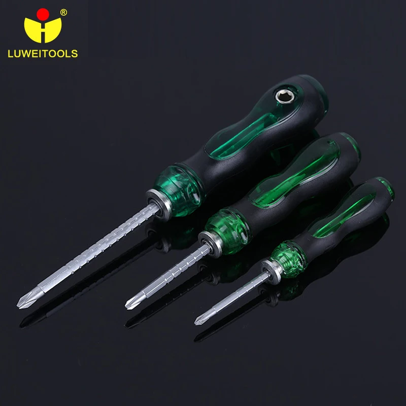 

LUWEI Multi-Functional Phillips & Slotted 2 sockets in 1 Screwdriver Tools Kit Size Option 4" / 5"/ 6"