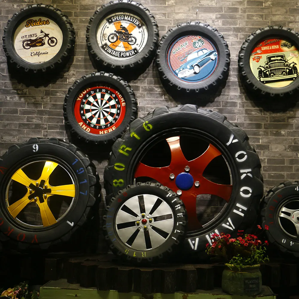 

Modern Design Loft tyre car truck wheels wall decoration, popular cool loft fashion design wheels tyre wall decoration 1PC