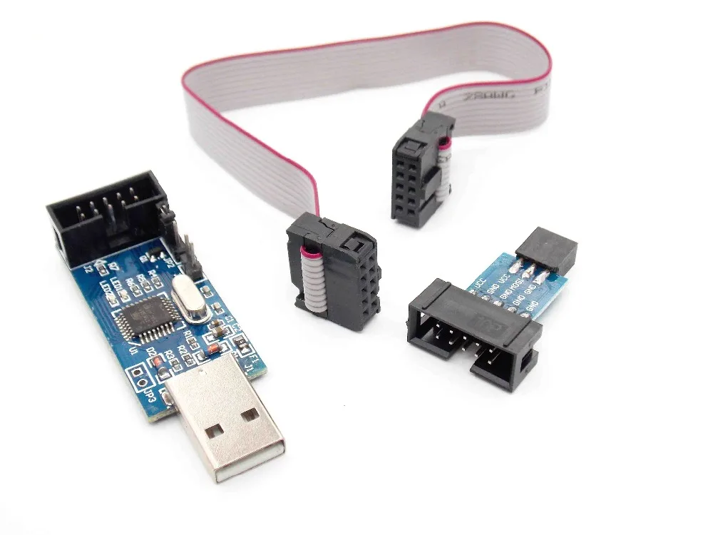 

2PCS=USBASP+10PIN TO 6PIN ADAPTER New USBASP USBISP AVR Programmer USB ATMEGA8 ATMEGA128