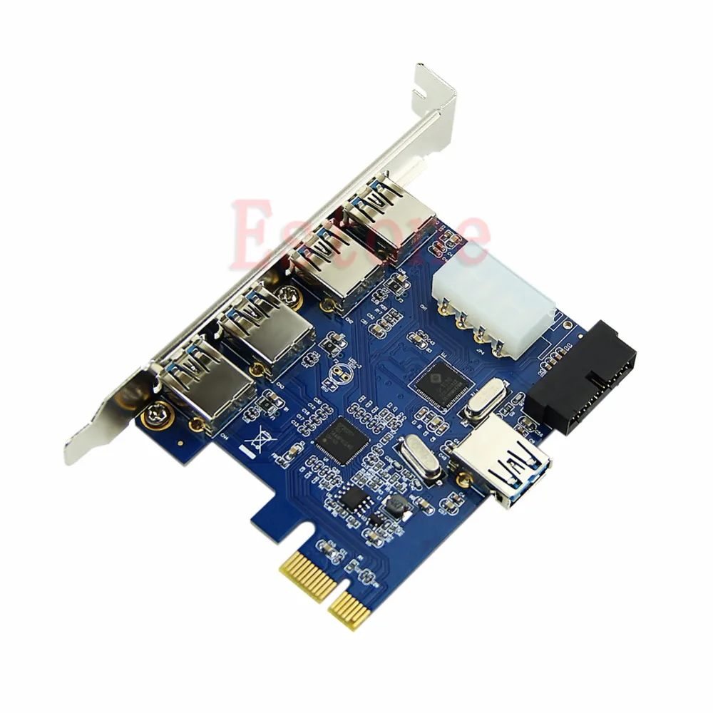 5 Порты PCI-E карта PCI Express USB 3,0+ 19 Pin разъем 4 Pin адаптер для Win Feb6