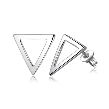 

boho 925 sterling silver triangle stud earrings simple pyramid geometric earrings minimalist earring female boucles d'oreilles