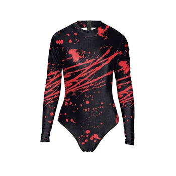 

2017 New Print Floral One Piece Swimsuit Long Sleeve Swimwear Women Bathing Suit Retro Swimsuit Vintage Surfing Swim Suits