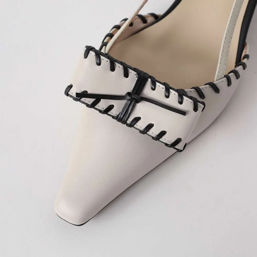 Beige Elegante Cuero En Clásico Krazing Mariposa De Huecas Gatito Gladistor Olla negro L37 Tacones Med Resbalón Sandalias Dama nudo Genuino S5xwfBUnq