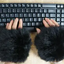 Glaforny унисекс теплые зимние стильные модные милые вязаные перчатки из натурального кроличьего меха компьютерные перчатки нарукавники из натурального меха варежки