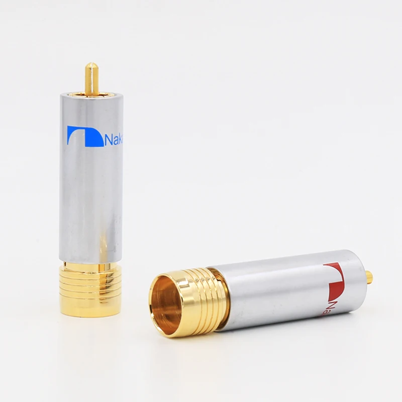 

VR005G RCA Connector Male Solder Video Gold Plated Connector screws locking plug