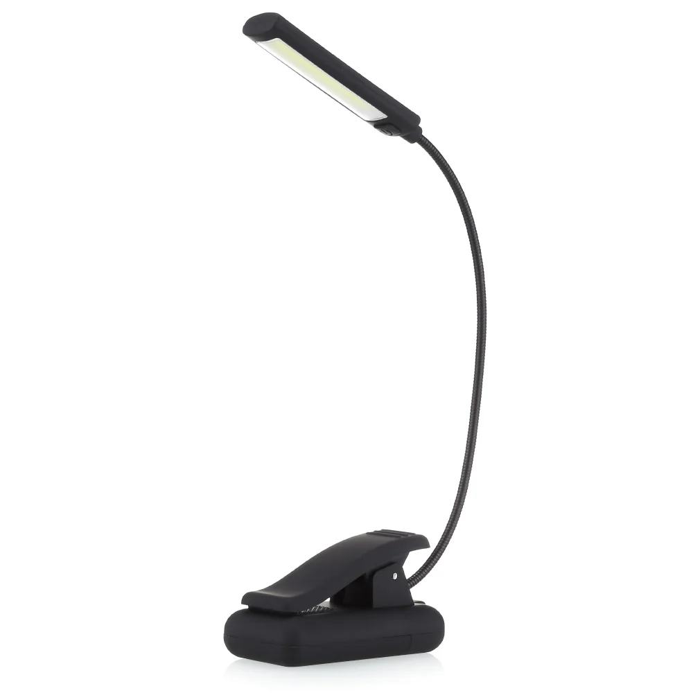  Dimmable Led Book Reading Table Lamp Dual Arms Flexible Clip on Book USB AAA Battery Powered For St - 32856849639