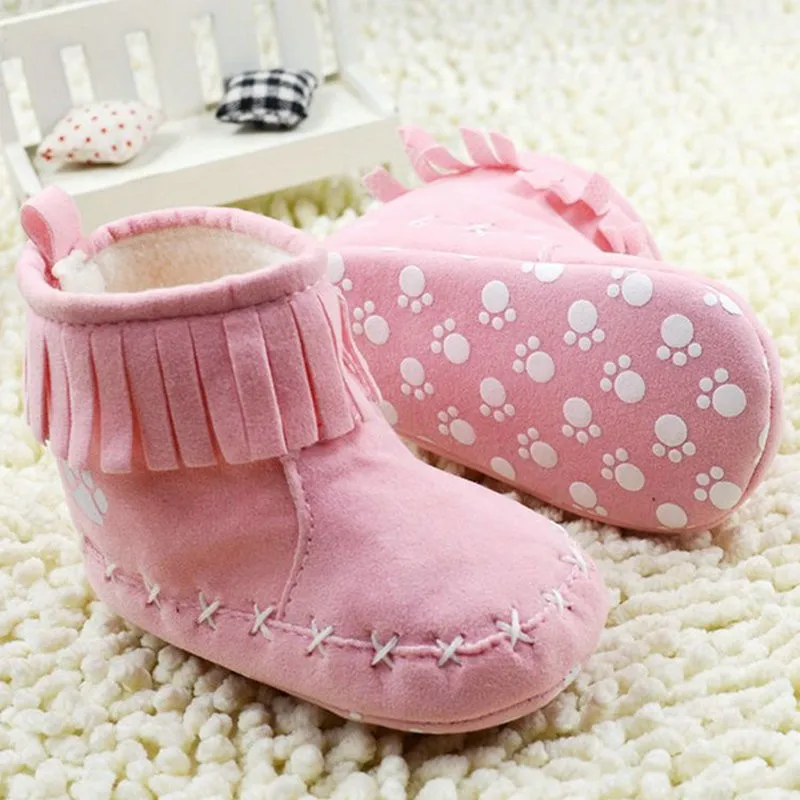 Зимние сапоги для девочек с мягкой подошвой Зимние теплые детские сапоги обувь Prewalker