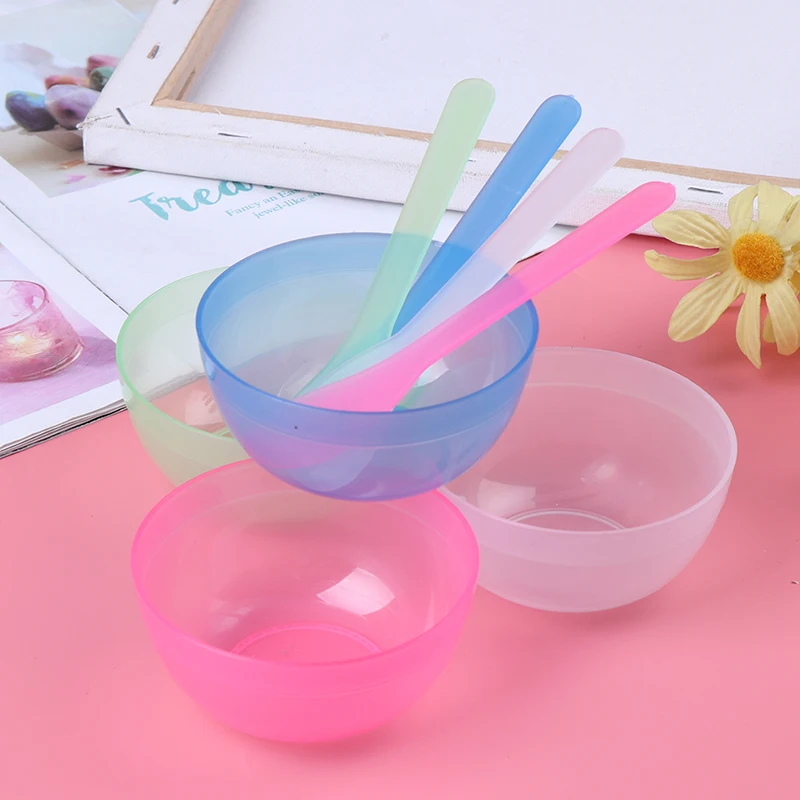 

Face Mask Bowl Homemade Makeup Beauty DIY Plastic Film Bowl with Mask Spoon Stick Set