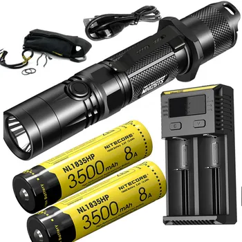 

NITECORE MH12GTS Tactical Flashlight CREE XHP35 HD max 1800 lumen beam throw 226 meter USB charging torch + 3500mAh 8A battery