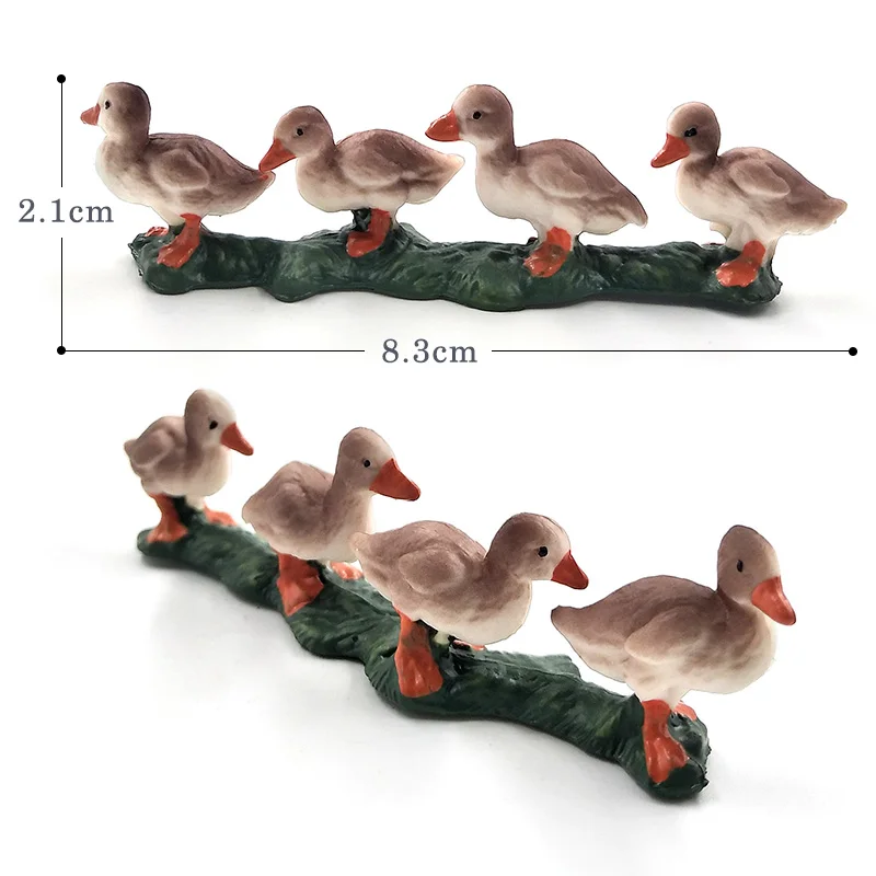 Farm Simulation Chicken Duck Goose Animal Model Bonsai Figurine Home Decor Miniature Fairy Garden Decoration Accessories Modern