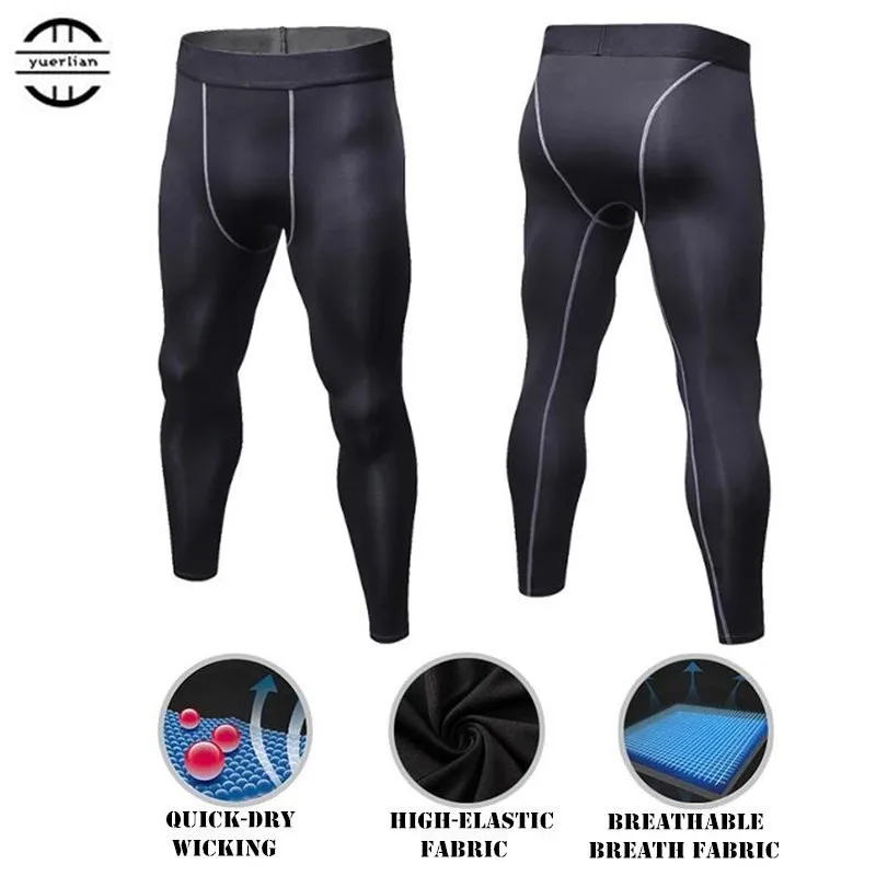 100pcs Men Shapers Exercise 3D Tight Fitness Full Length Pants Quick-dry Wicking High Elastic Breathable Compression Long Pants