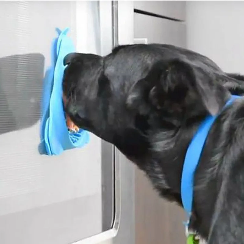 

Treat Dispensing Mat Suctions to Wall for Pet Bathing, Grooming, and Dog Training