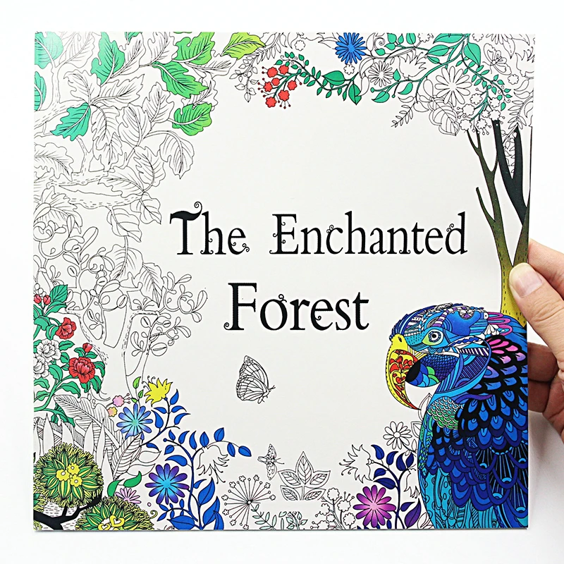 

The Enchanted Forest 24 Pages English Edition Coloring Book For Adult Relieve Stress Kill Time Graffiti Painting Drawing Book