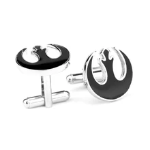 Star Wars Cuff Links Galactic Empire Alliance Starbird Party Black Enamel Shirt Brand Cuff Buttons Wedding Groom Men Gift