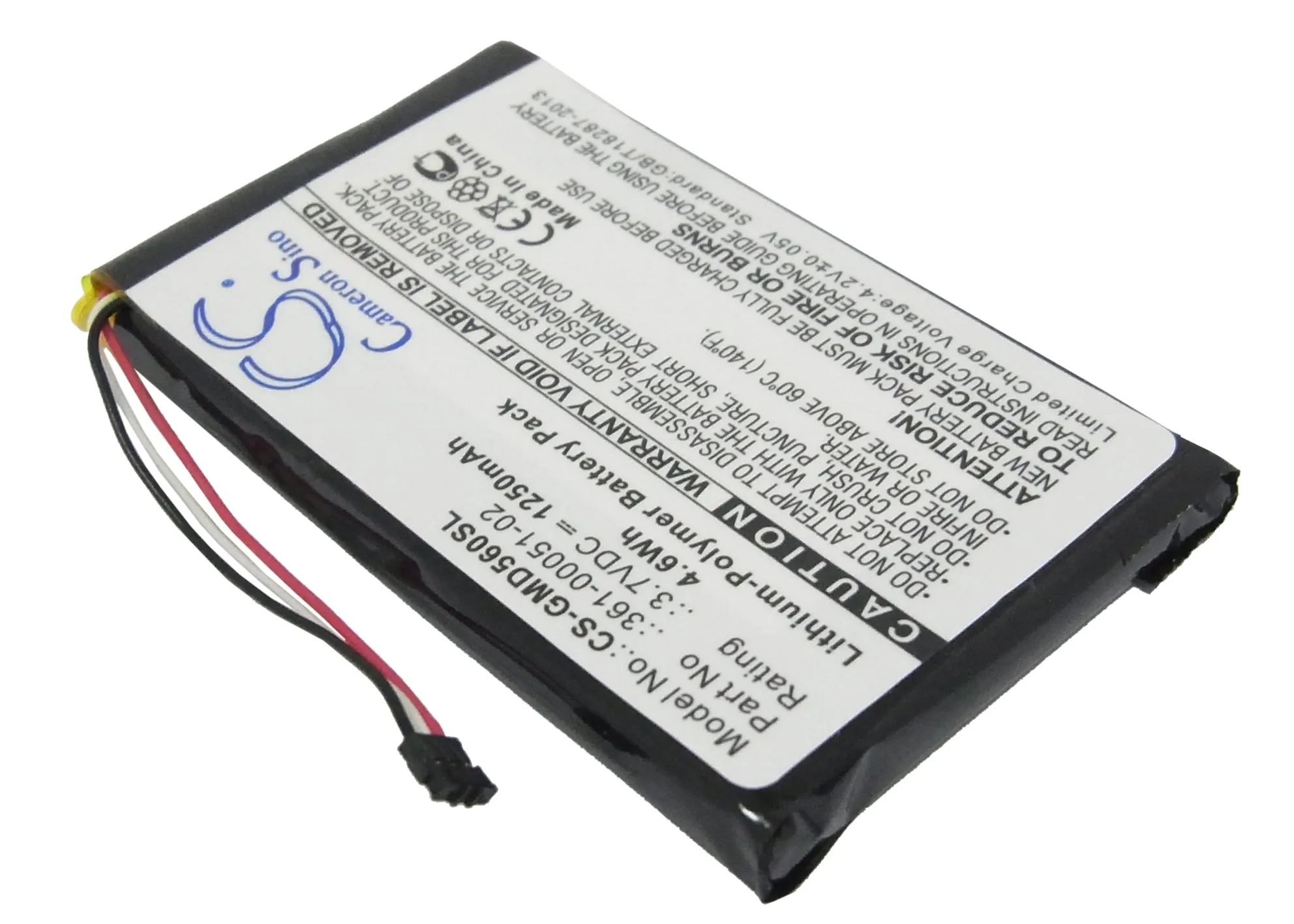 Cameron sino 1250mAh аккумулятор для Garmin 361-00051-02 gps, навигатор