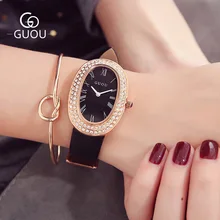 GUOU Модный золотой браслет часы женские часы Топ люксовый бренд женские кварцевые часы Relogio Feminino Hodinky Horloge Saat
