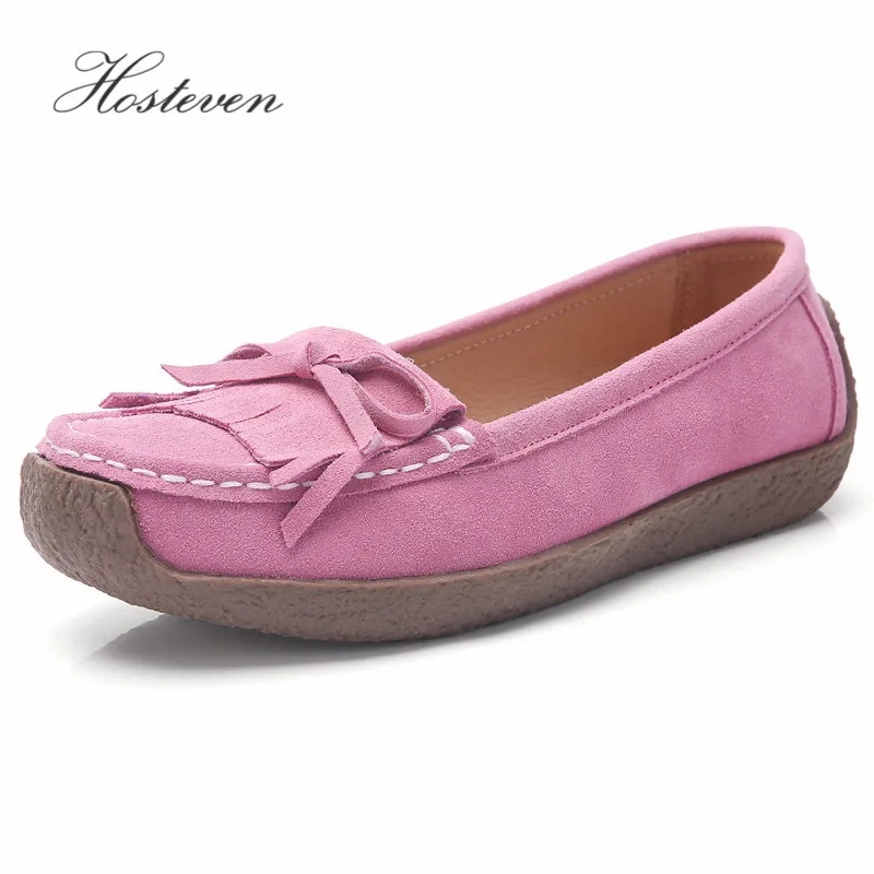 

Hosteven Women Shoes Sneakers Flat Loafers Casual Moccasins Ballet Genuine Leather Platform Summer Autumn Winter Female Shoe
