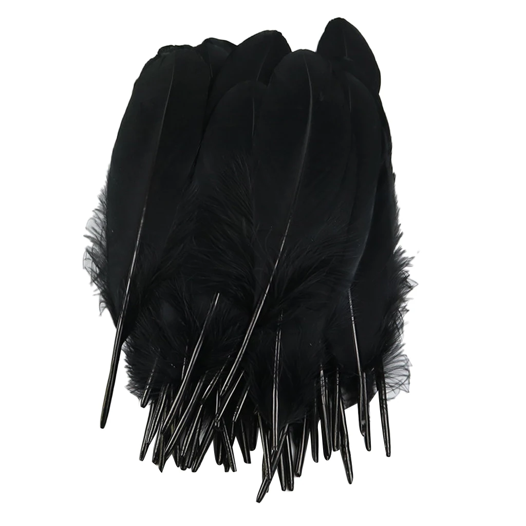 50 Pieces Natural Black Pheasant Chicken Rooster Feathers 12-20cm DIY Decor
