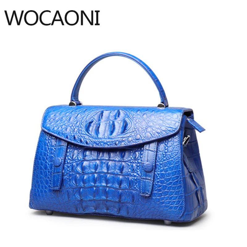 

WOCAONI The new crocodile handbag leather shoulder bag handbag female crocodile bag