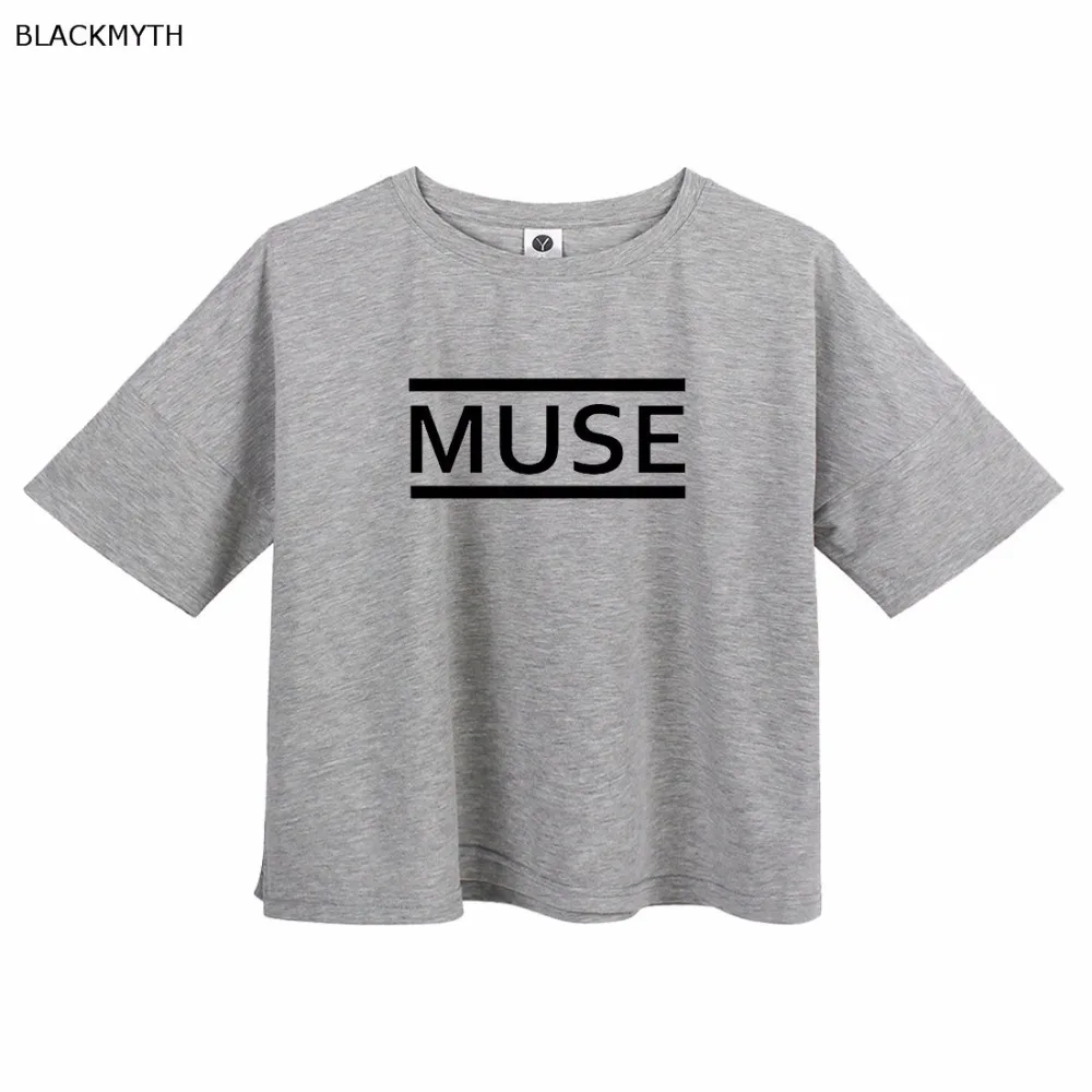 

Ladies' MUSE Letters Print Women Short T shirt Shirts Casual Brand Design Tops