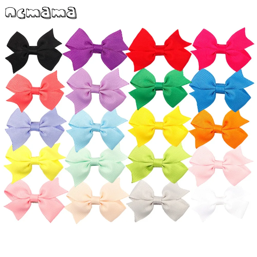 

20 Pcs/lot Hair Bows Clips for Girls Grosgrain Ribbons Candy Color Cute Hairgrips Handmade Barrettes for Kids Hair Accessories