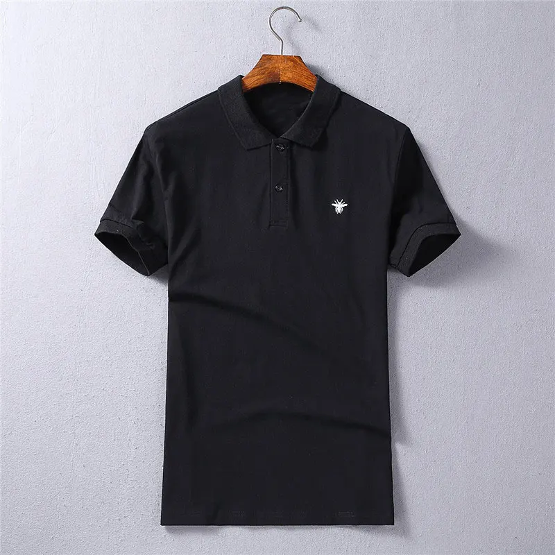 

2019 Brand Bee Embroidery Mens Polo Shirts Fashion Pattern Short Sleeve High Quality Straight 100% Cotton Polos Male 4 Colors