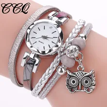 CCQ модные женские часы аналоговые кварцевые часы с подвеской в виде совы Женская одежда браслет часы Relogio Feminino повседневные часы подарок 45