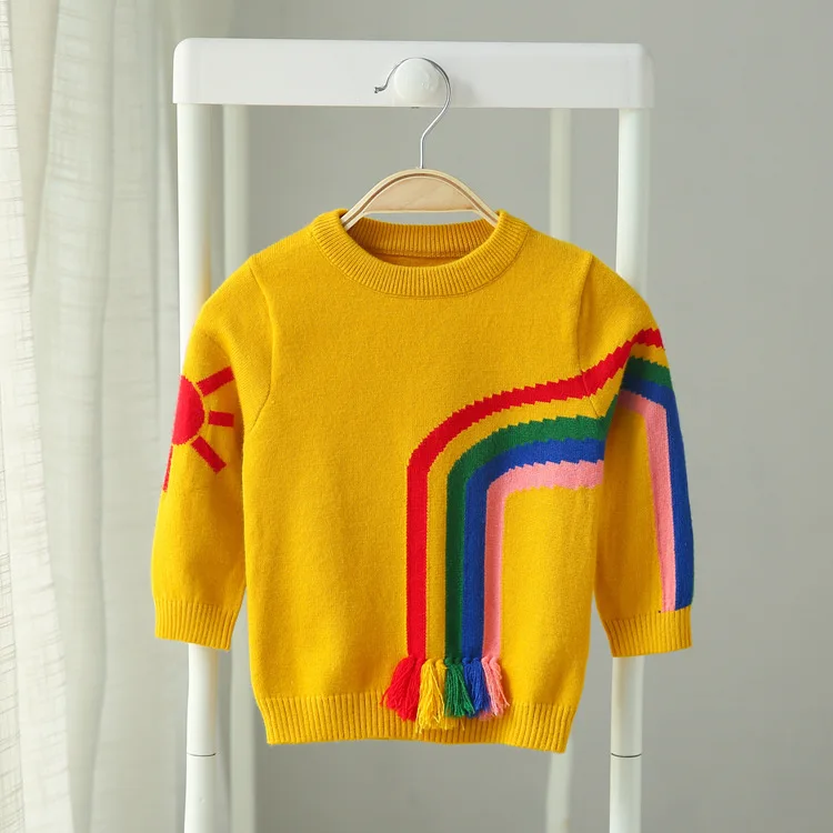 Autumn and winter girls sweater round neck pullover long sleeve