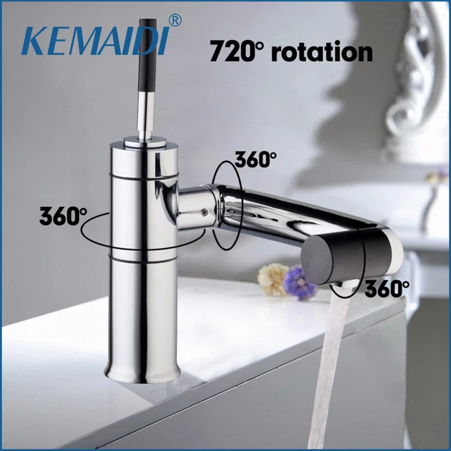 Special Offers KEMAIDI Free Shipping Deck Mounted Kitchen Faucet Bathroom Faucets Swivel 360 Brass Hot&Cold Water Torneiras Cozinha Tap Mixer