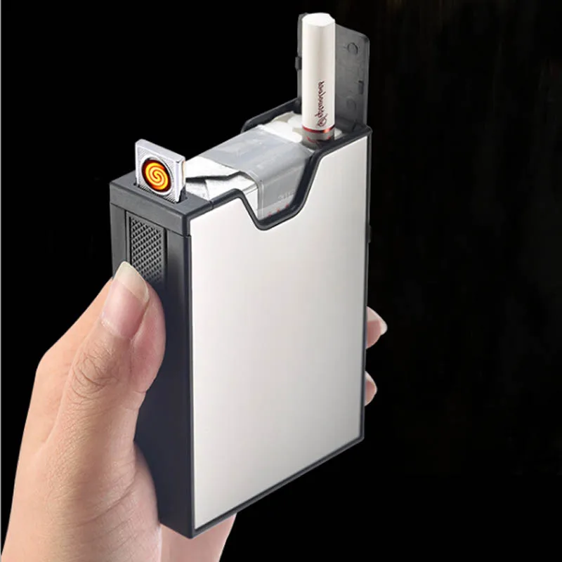USB Lighter cigarette case for 20 cigarettes packcase for cigarette