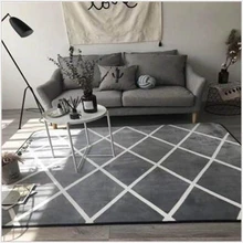 AOVOLL коврик для гостиной серый геометрический решетчатый мягкий ковер для двери спальни напольный коврик с принтом коврики для стола дивана