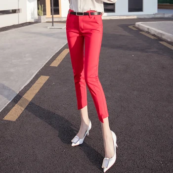 

Nine Pants Women 2019 Spring New Pants Slimming White Small Feet Pencil Pants Casual Black Suit Pants Thin Summer