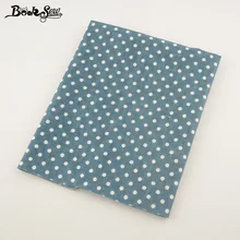 Booksew Blue Color Cotton Linen Fabric Dots Design Home Textile Sewing Material Tissu For Bag Table Cloth Curtain Decoration CM